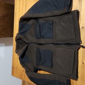 Military Cold Weather Zippered Shirt Uber Thick & Warm Brown & Black Velcro Pckt